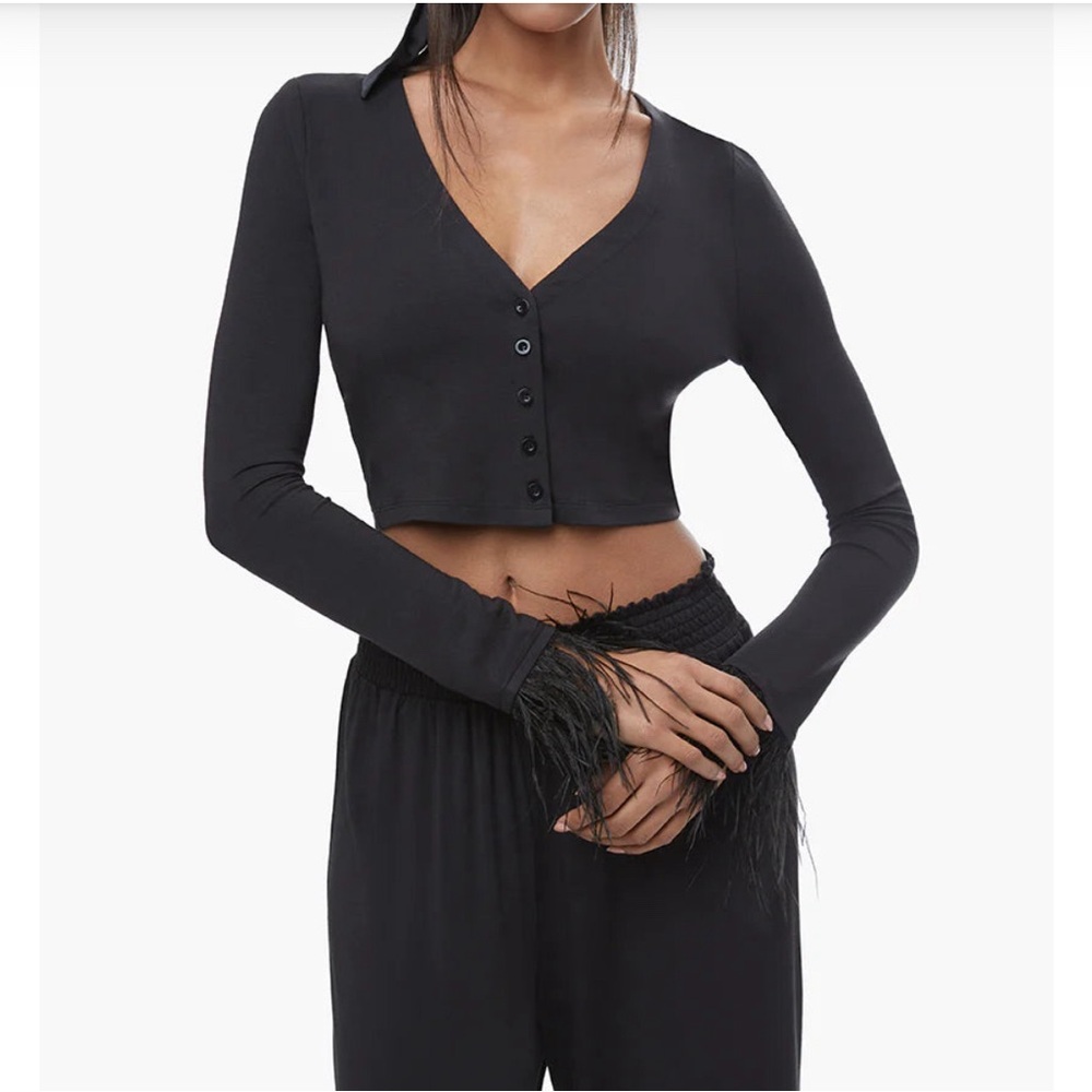 NWT WeWoreWhat size L feather top